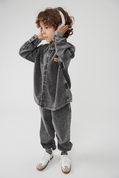 American Vintage Kids Jazy pantalon denim grey