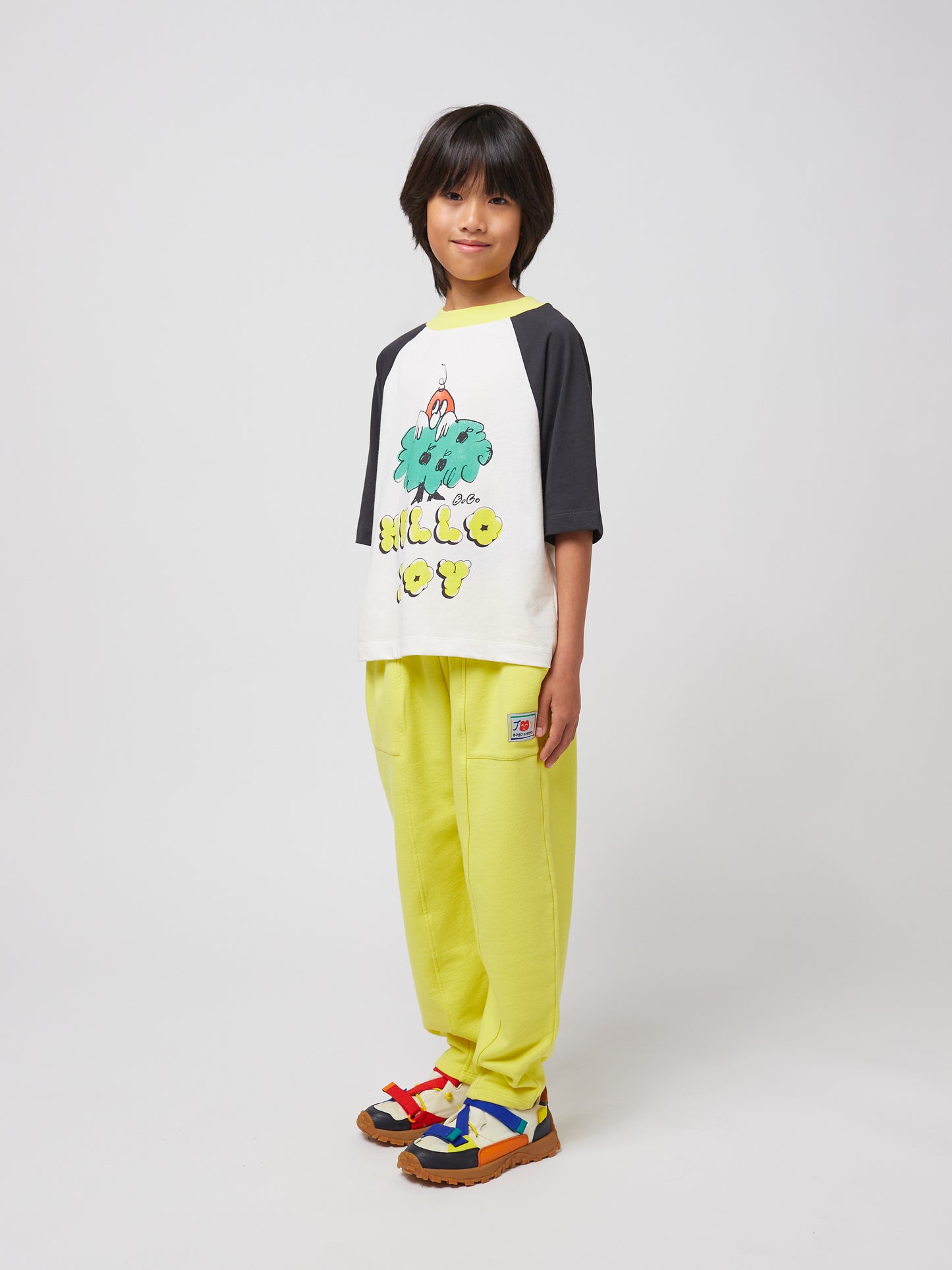 Bobo Choses HELLO JOY ranglan sleeves T-shirt offwhite