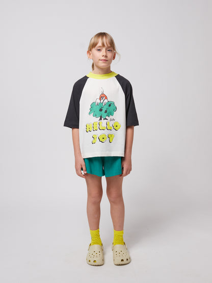 Bobo Choses HELLO JOY ranglan sleeves T-shirt offwhite