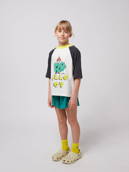 Bobo Choses HELLO JOY ranglan sleeves T-shirt offwhite