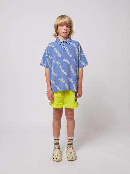 Bobo Choses WAVY BOBO all over waffle polo shirt