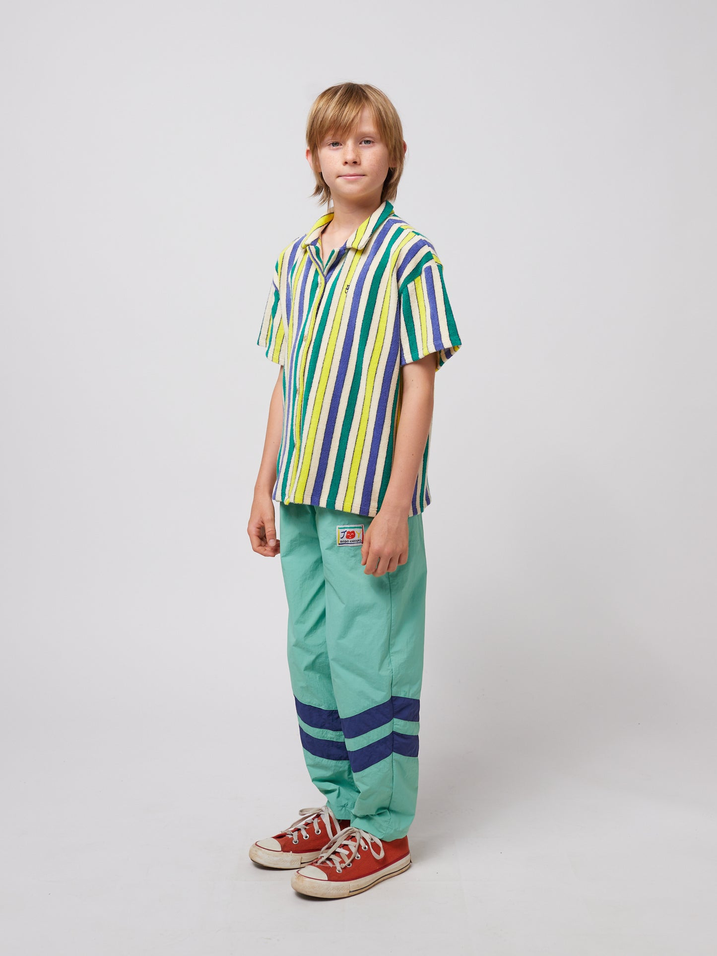 Bobo Choses MULTICOLOR STRIPES terry cloth shirt