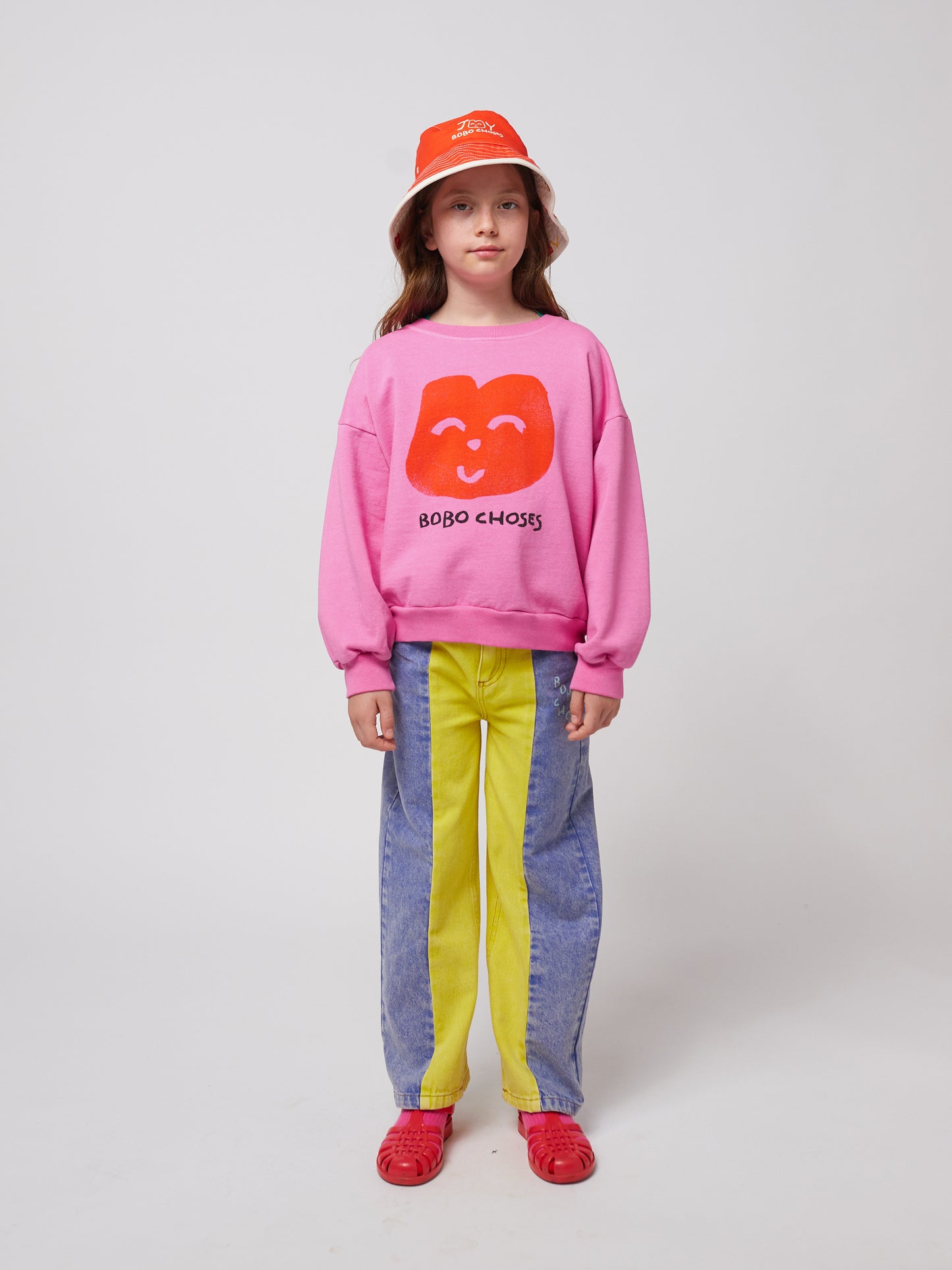 Bobo Choses JOYFUL FACE sweatshirt fuchsia