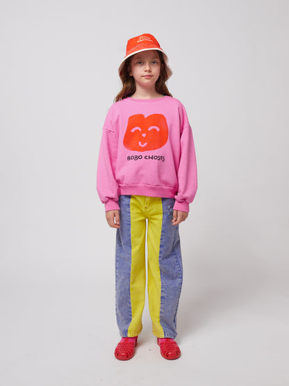 Bobo Choses JOYFUL FACE sweatshirt fuchsia