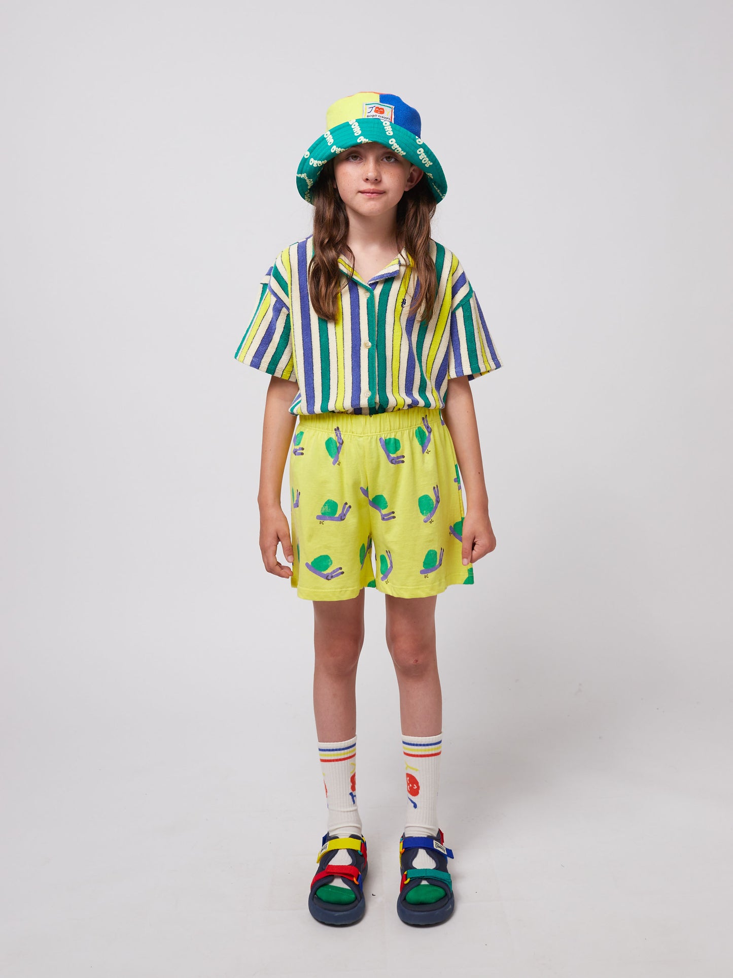 Bobo Choses MULTICOLOR STRIPES terry cloth shirt