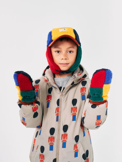 Bobo Choses COLOR BLOCK sheepskin mittens