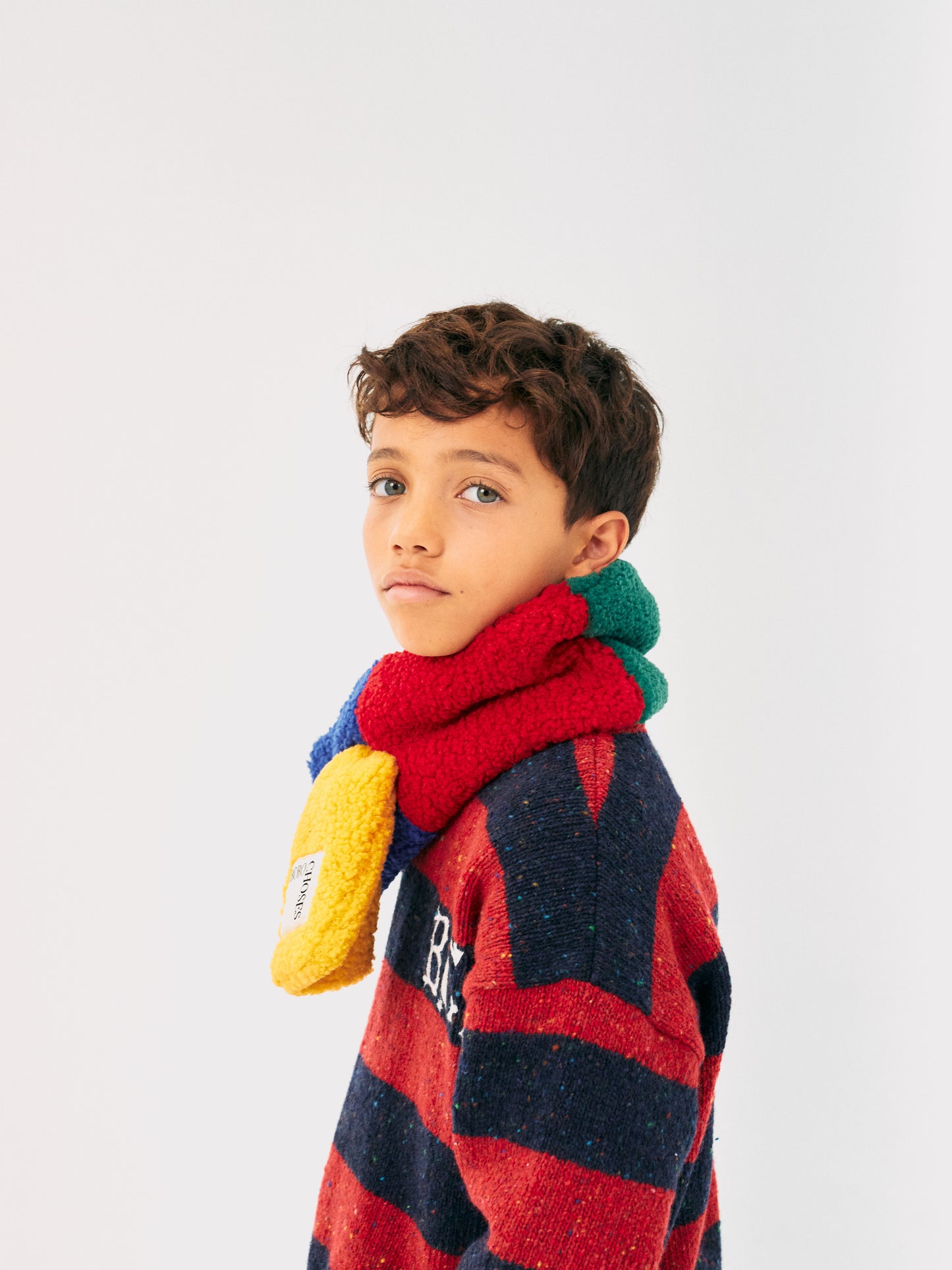 Bobo Choses COLOR BLOCK sheepskin neckwarmer