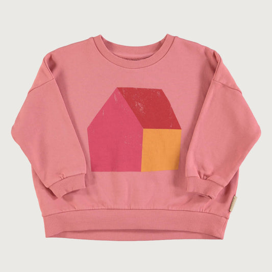 Piupiuchick MULTICOLOR HOUSE pink sweatshirt