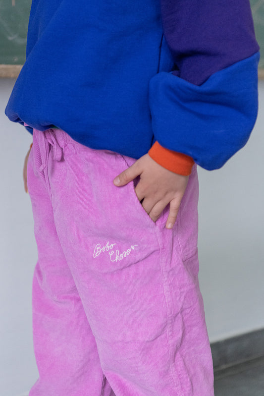 Bobo Choses PINK corduroy straight pants pink