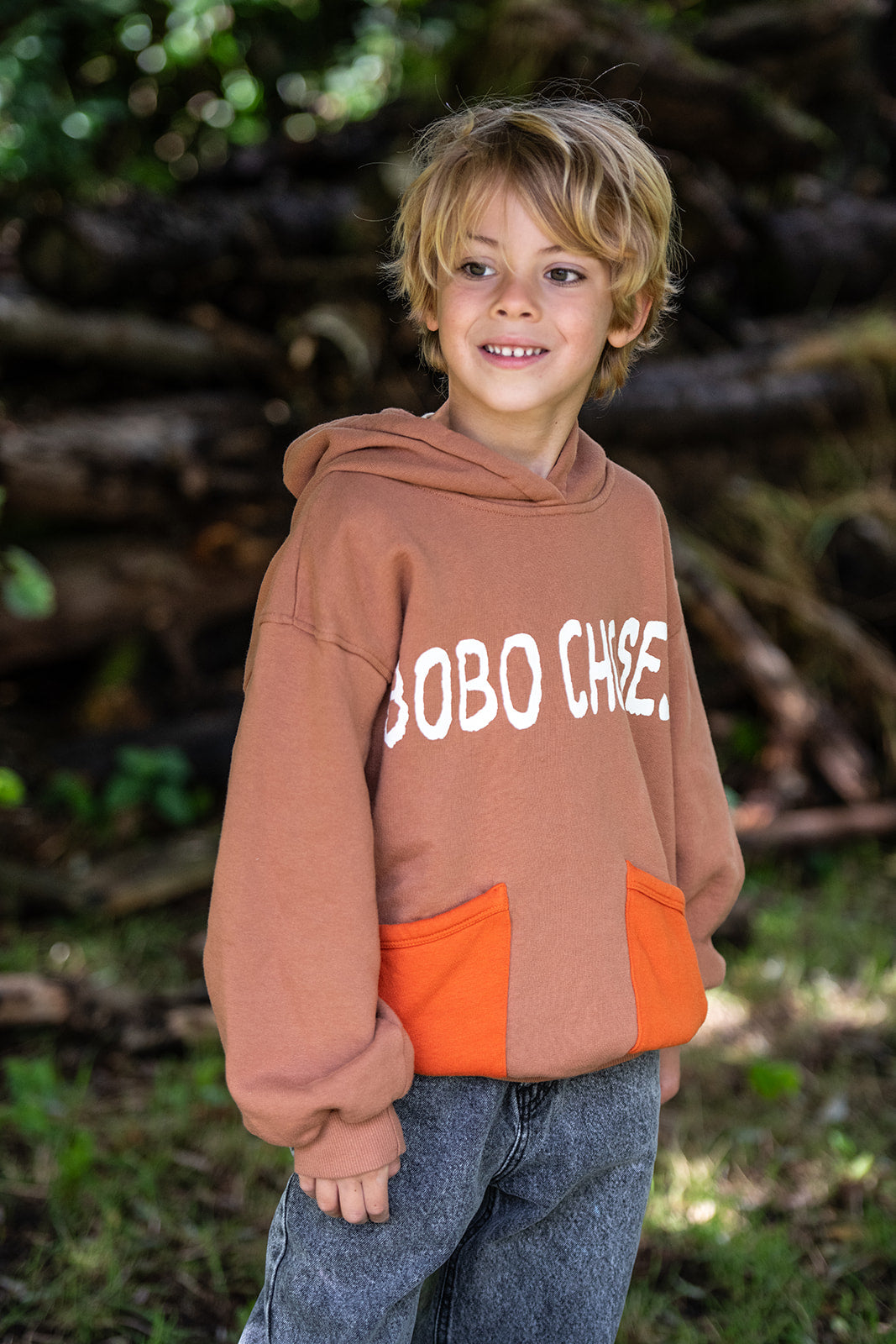 Bobo Choses SHADOW hoodie brown