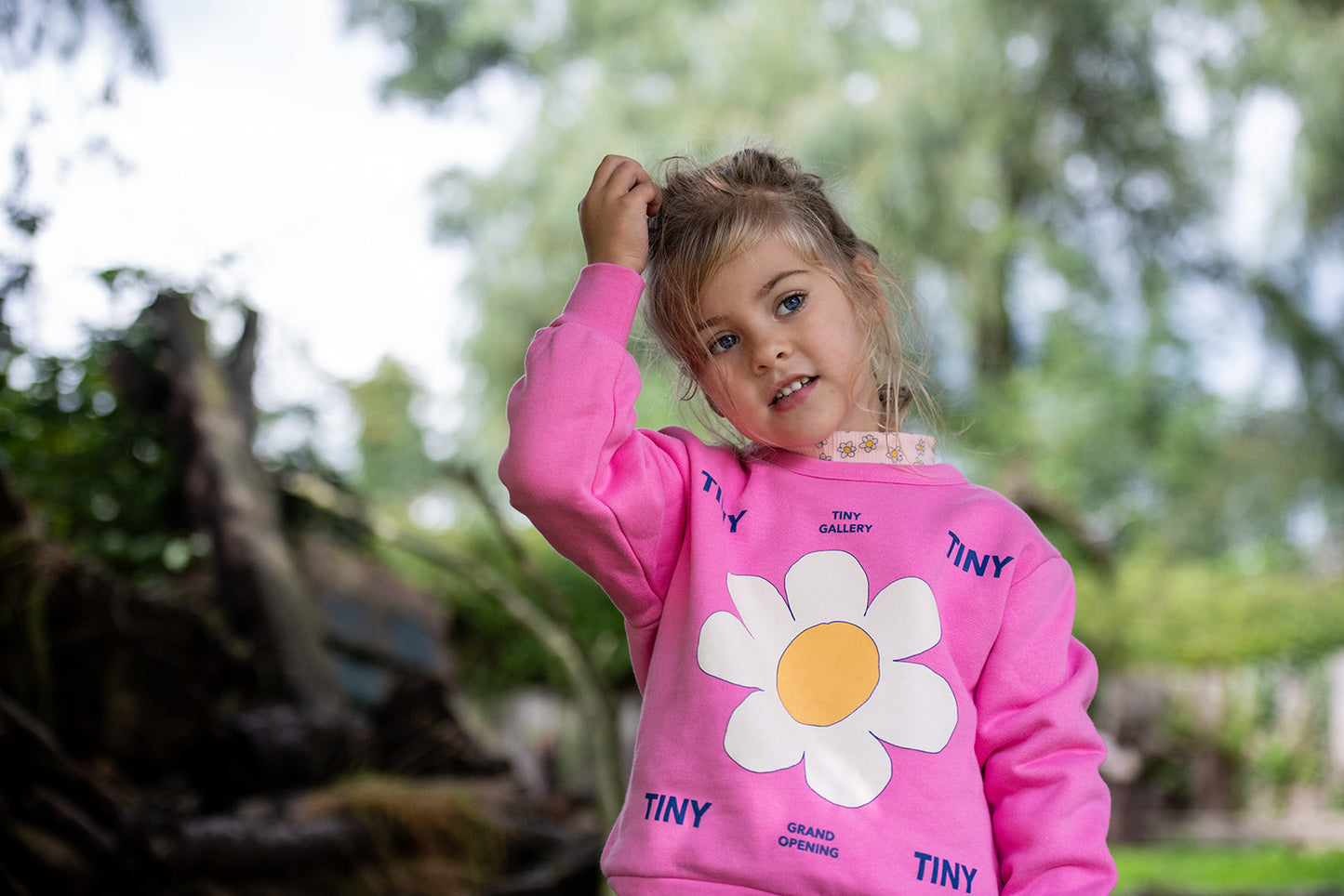 Tinycottons DAISY sweatshirt cool pink