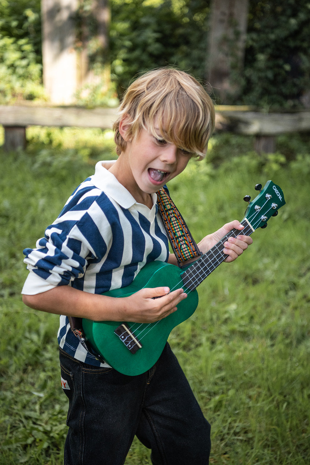 The Campamento blue STRIPES long sleeves kids polo