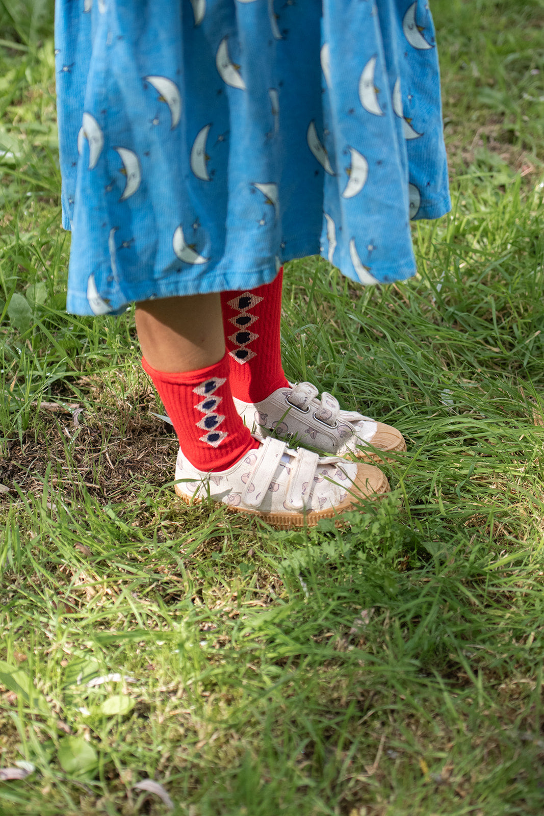 Bobo Choses bobo DIAMONDS long socks red