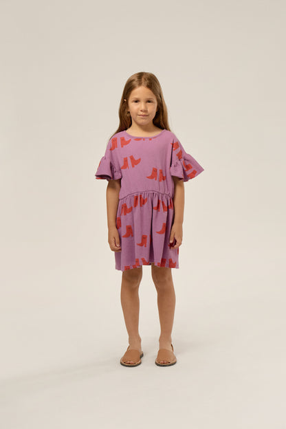 The Campamento HAPPY BOOTS allover dress purple