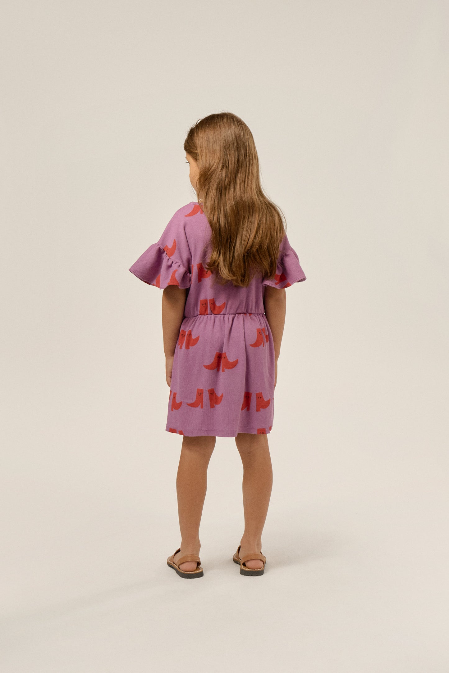 The Campamento HAPPY BOOTS allover dress purple