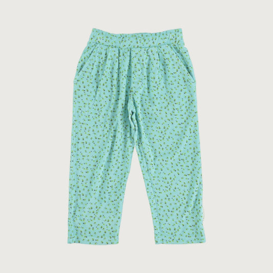 Piupiuchick trousers light blue with yellow flowers