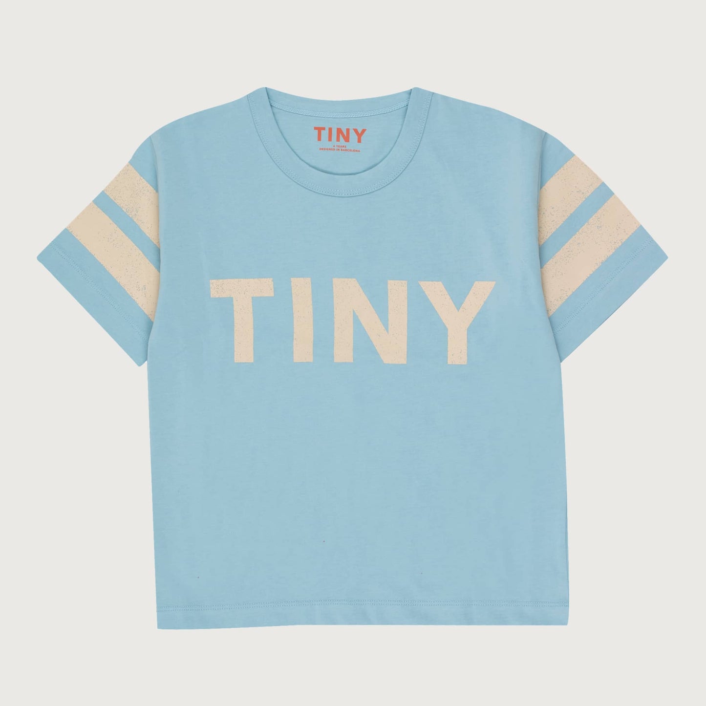 Tinycottons STRIPES LOGO tee dusty blue