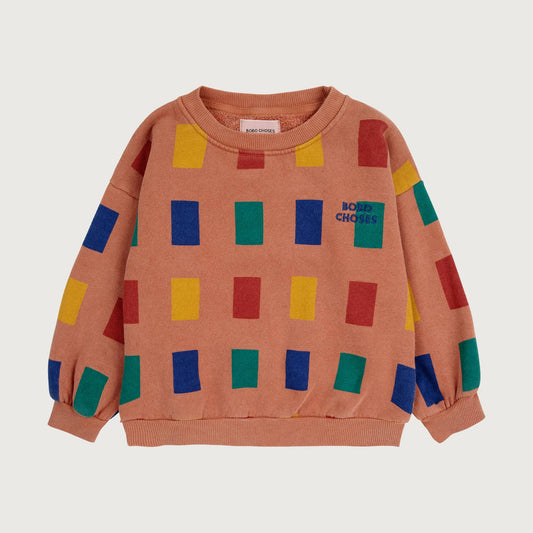 Bobo Choses COLOR GAME all over sweatshirt brown