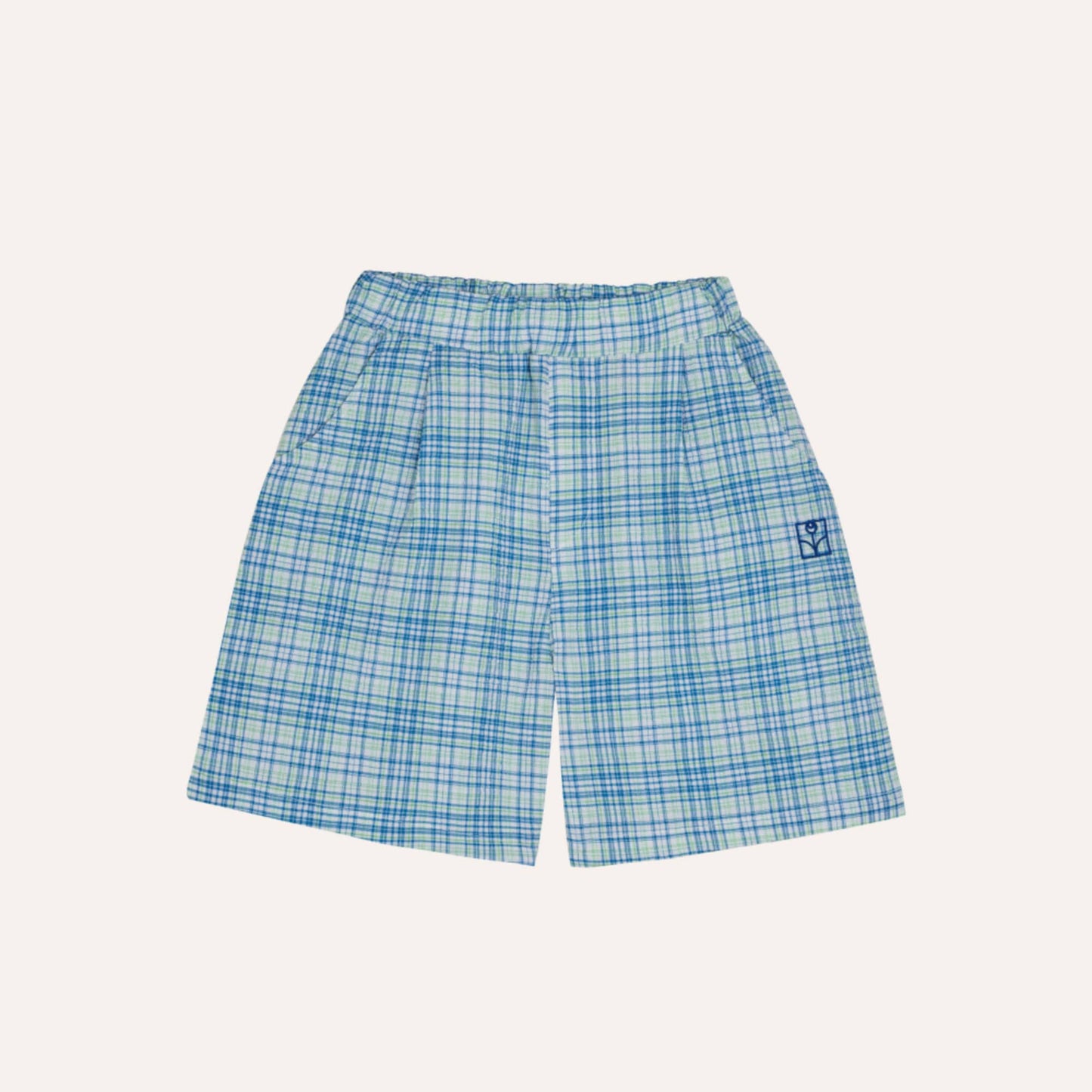 The Campamento BLUE CHECKED shorts light blue