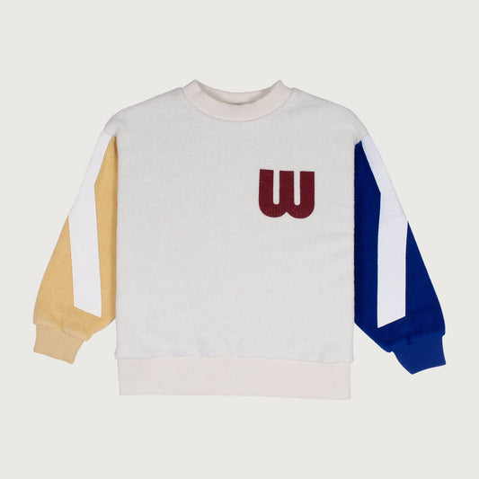 Wynken fluffy panel sweat ECRU MIX