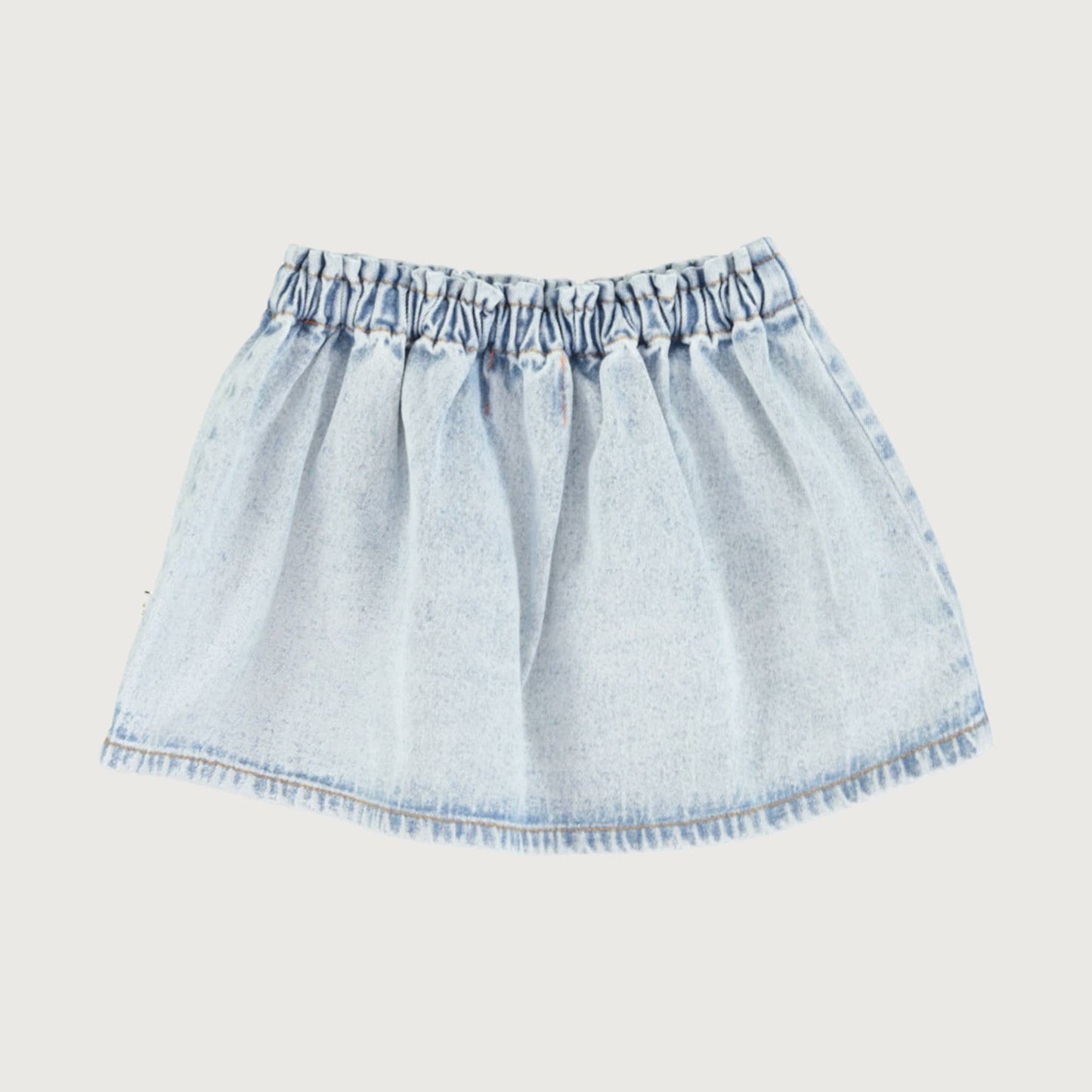 Piupiuchick short skirt washed blue denim / 3Y