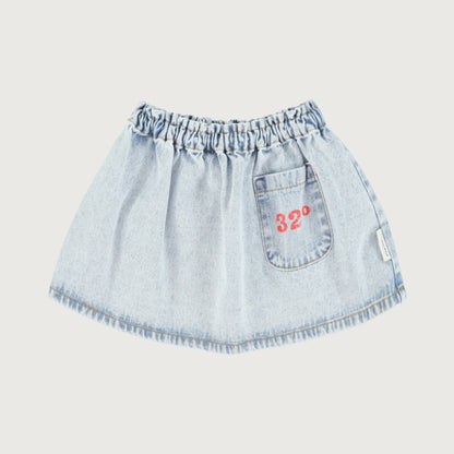 Piupiuchick short skirt washed blue denim / 3Y