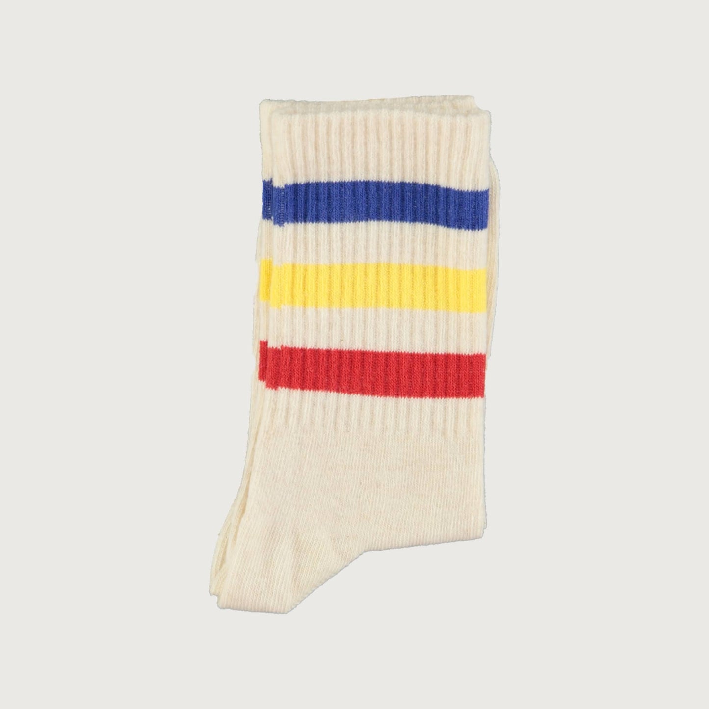 Piupiuchick ecru socks with MULTICOLOR STRIPES