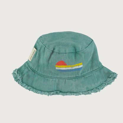 Piupiuchick hat green with MULTICOLOR WAVE print