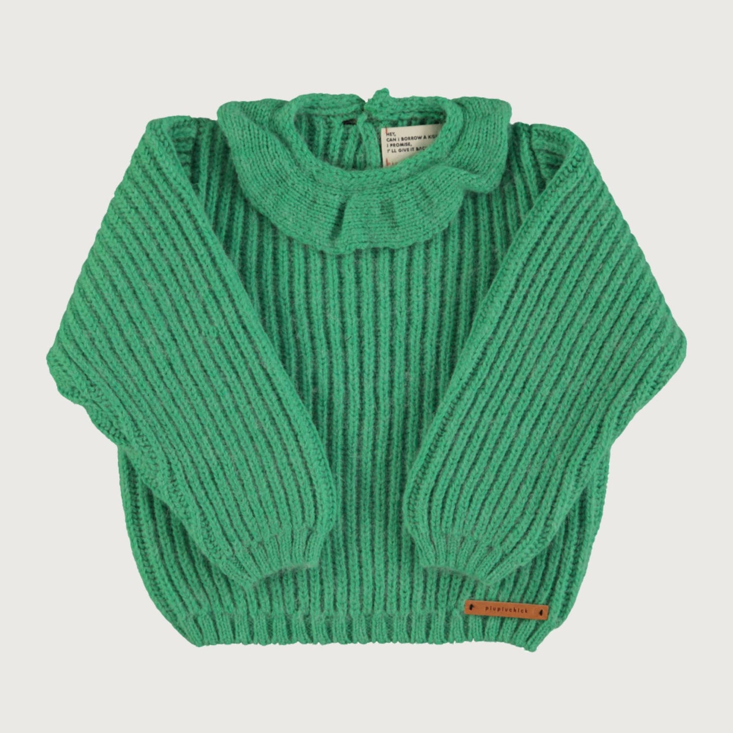 Piupiuchick knitted sweater with collar GREEN