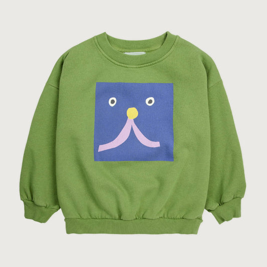 Bobo Choses FUNNY FACE sweatshirt olive green