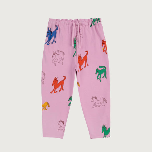 Bobo Choses WONDER HORSE all over paper bag jogging pants pink