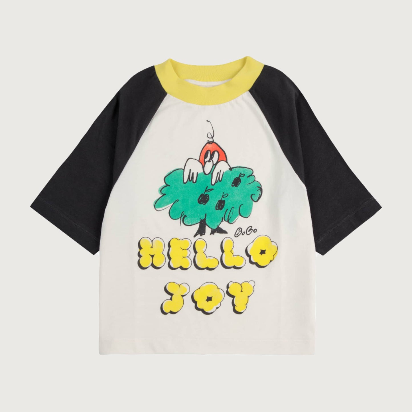 Bobo Choses HELLO JOY ranglan sleeves T-shirt offwhite