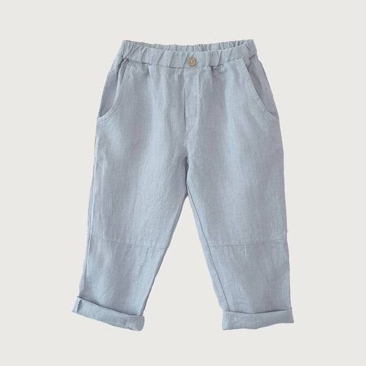 Play Up Boy Linen Trousers Grey Blue