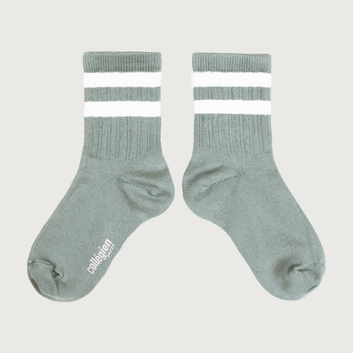 Collégien Nico ribbed varsity crew socks AIGUE MARINE