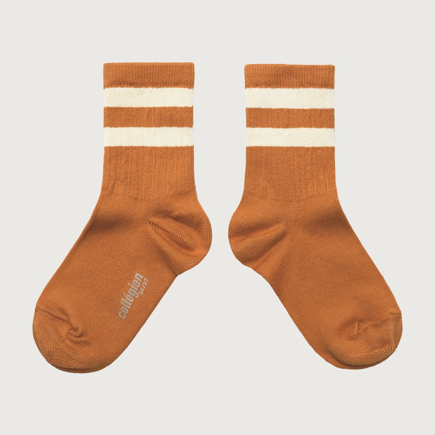 Collégien Nico ribbed varsity crew socks TERRACOTTA