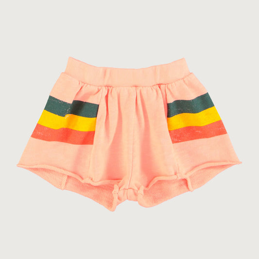 Piupiuchick pink shorts with multicolor STRIPES