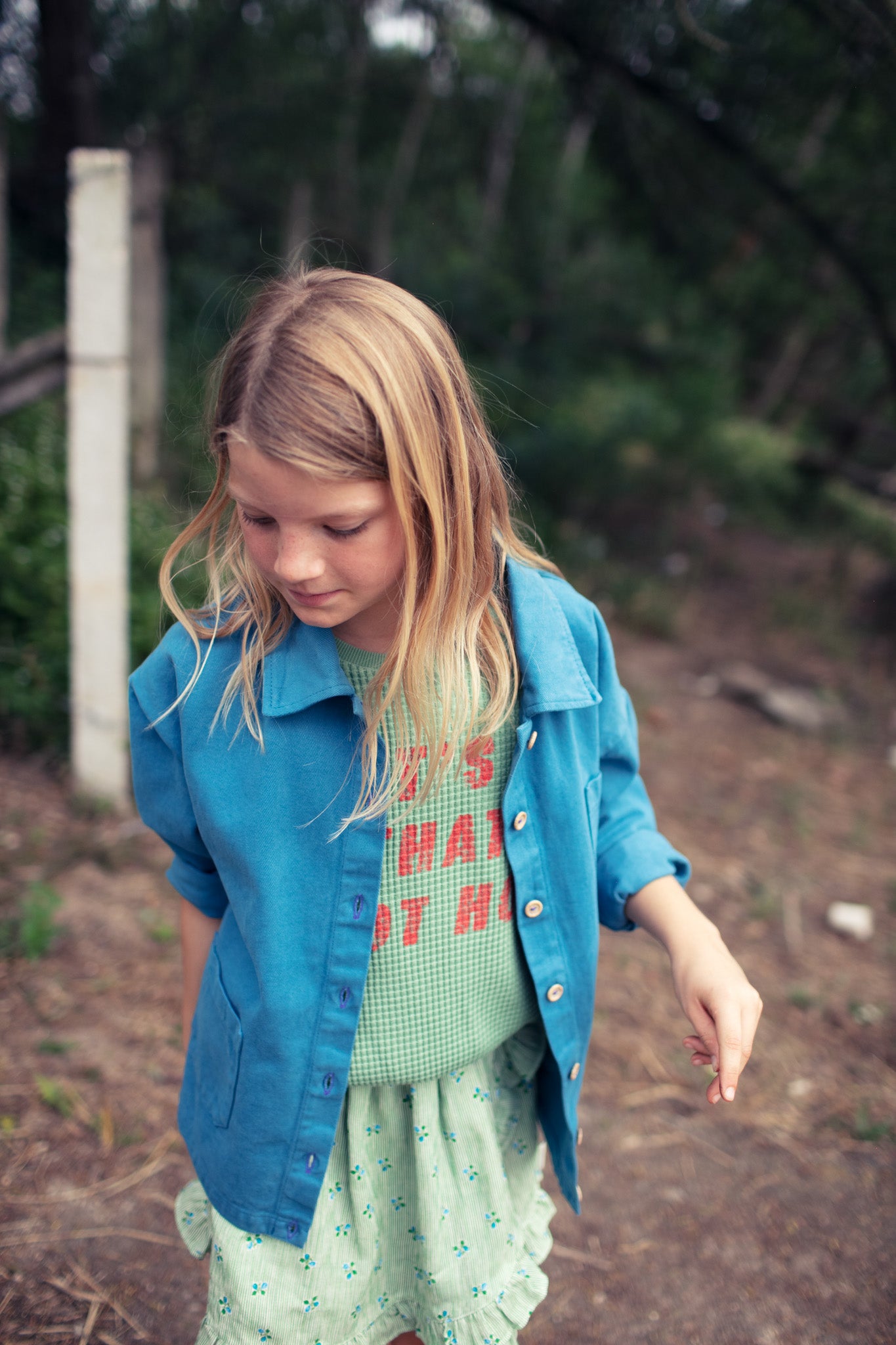 Piupiuchick blue jacket with MULTICOLOR STRIPES