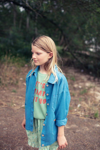 Piupiuchick blue jacket with MULTICOLOR STRIPES