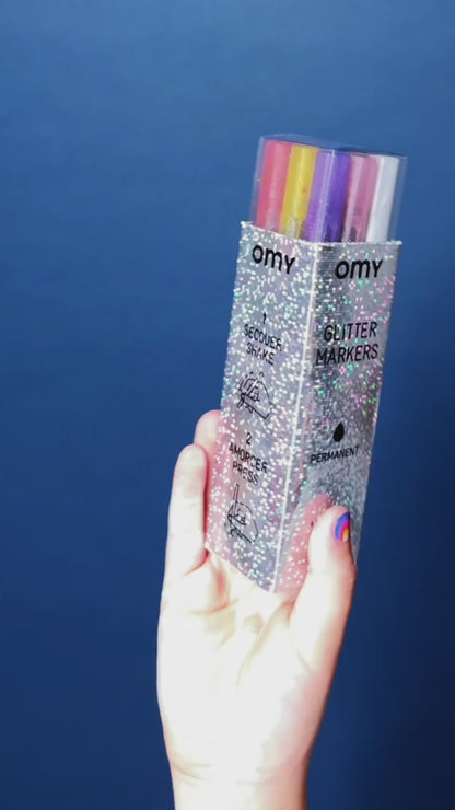 OMY set of 9 GLITTER MARKERS