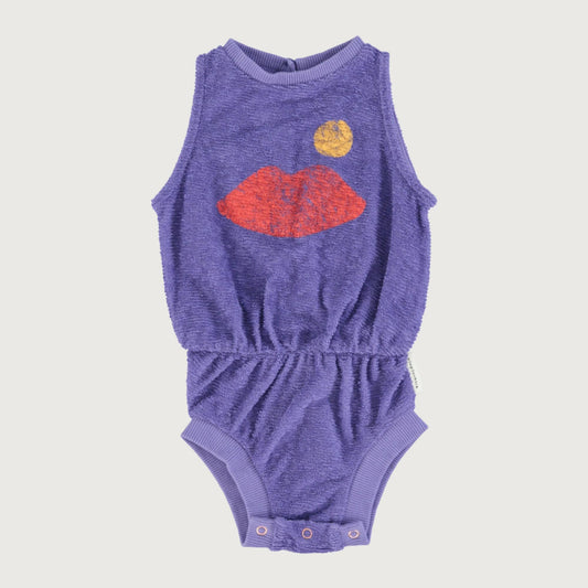 Piupiuchick LIPS playsuit purple / 4Y