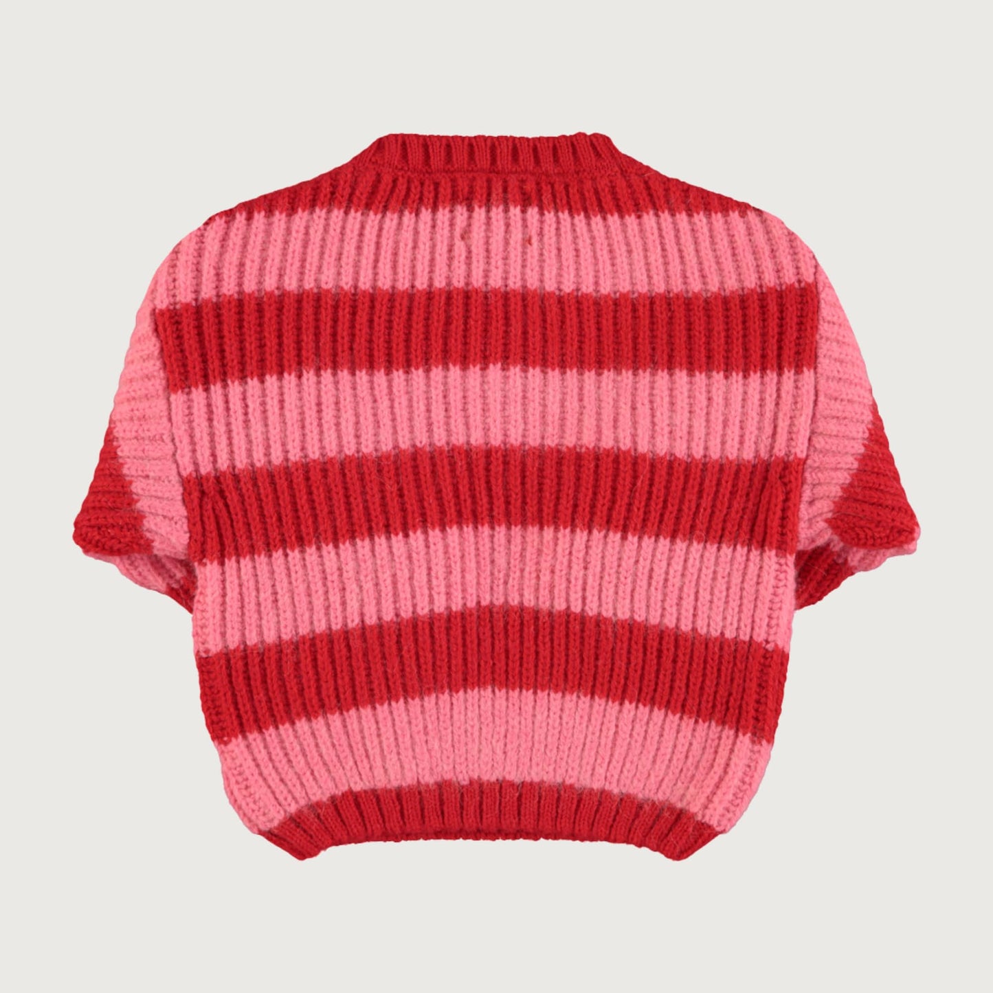 Piupiuchick knitted sweater RED AND PINK STRIPES