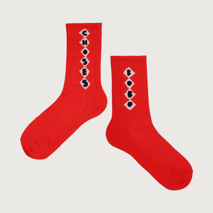 Bobo Choses bobo DIAMONDS long socks red