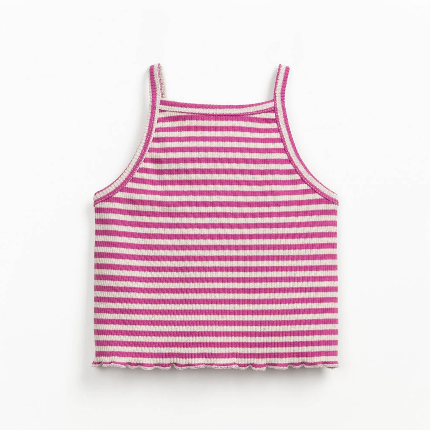 Play Up Striped rib top pink