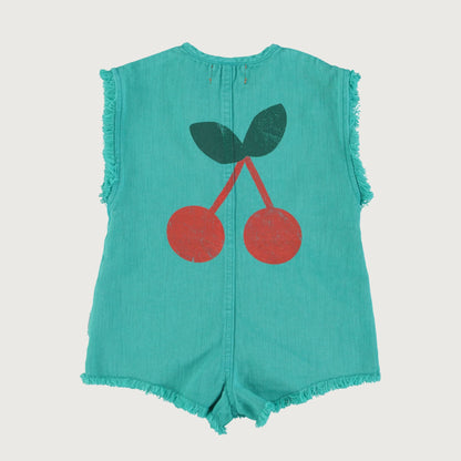 Piupiuchick short sleeves jumpsuit CHERRY turquoise