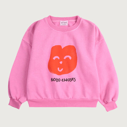 Bobo Choses JOYFUL FACE sweatshirt fuchsia