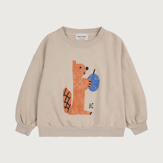 Bobo Choses HUNGRY SQUIRREL sweatshirt light brown