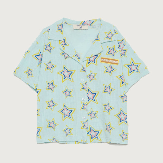 Weekend House Kids STARS All Over Buttoned Shirt mint
