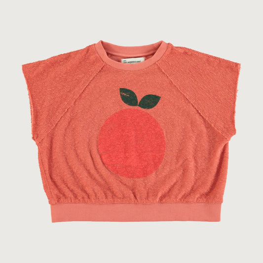 Piupiuchick sleeveless APPLE sweatshirt terracotta / 3Y