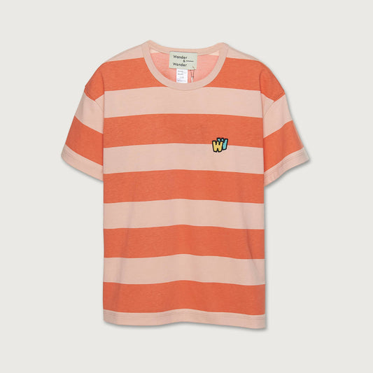 Wander & Wonder Bold stripe tee cantaloupe / 3-4Y