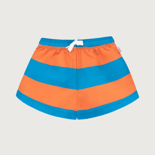 Tinycottons STRIPES trunks tangerine/ lapis blue / 2Y